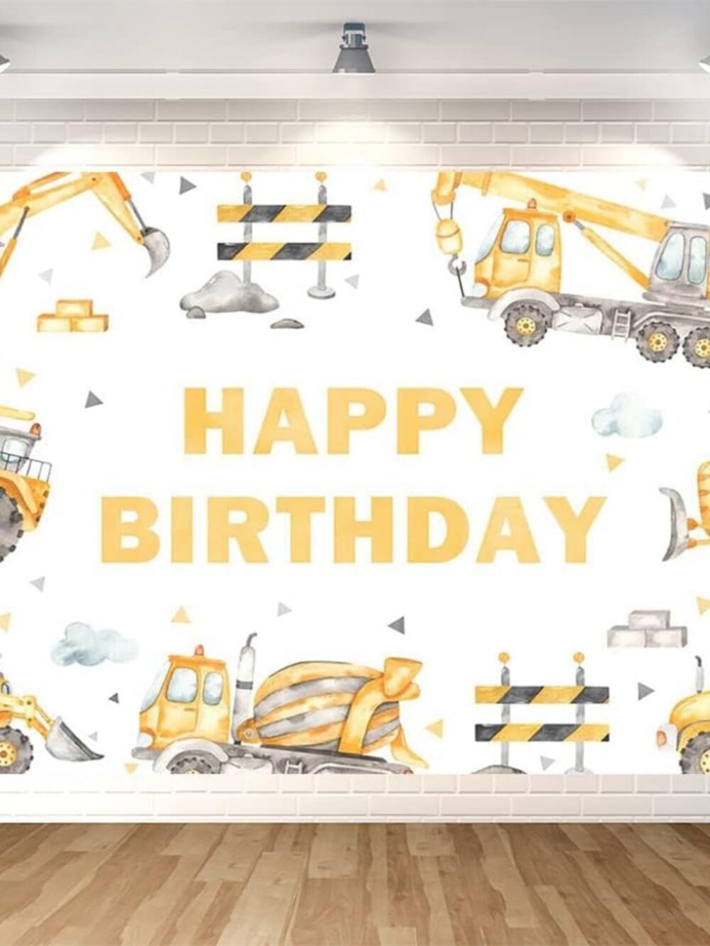 Construction Happy Birthday Backdrop Decorations Construction Happy Birthday Ban
